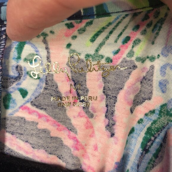 Lilly Pulitzer Dress Womens Medium Multicolor Pima Cotton Sea Life 3/4 Sleeve - Picture 5 of 16